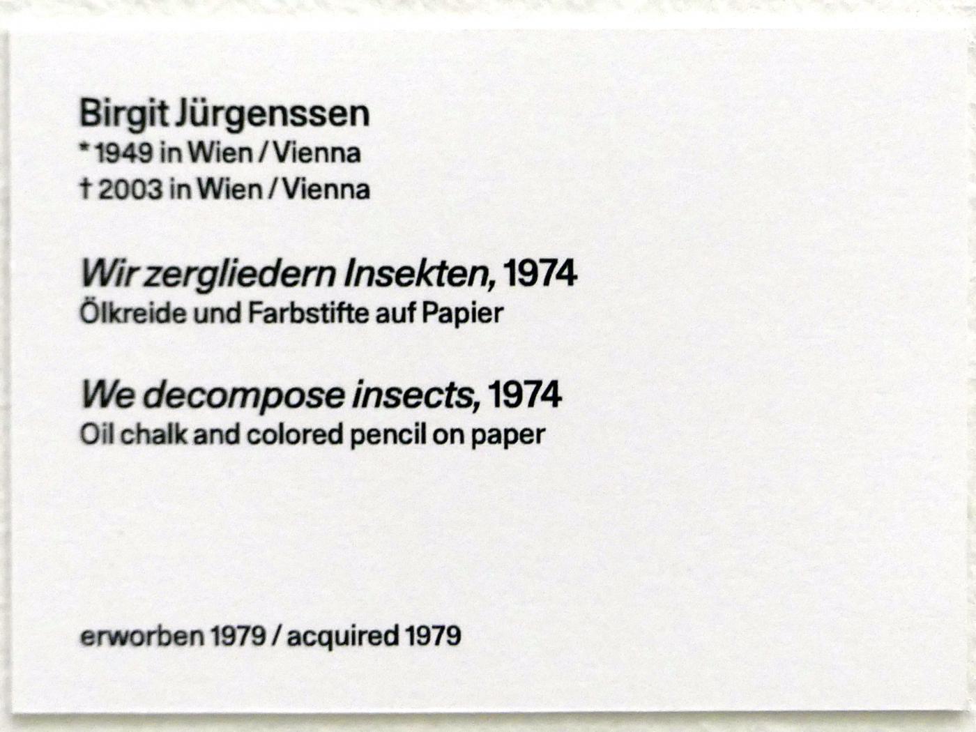 Birgit Jürgenssen (1974), Wir zergliedern Insekten, Linz, Lentos Kunstmuseum Linz, Saal 11 - Performance, Konzeptionelle Kunst und Fotorealismus, 1974, Bild 2/2