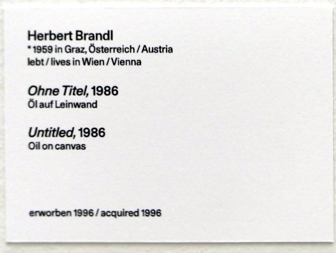Herbert Brandl (1986–2001), Ohne Titel, Linz, Lentos Kunstmuseum Linz, Saal 12 - Junge Rebellen und Neue Wilde, 1986, Bild 4/4