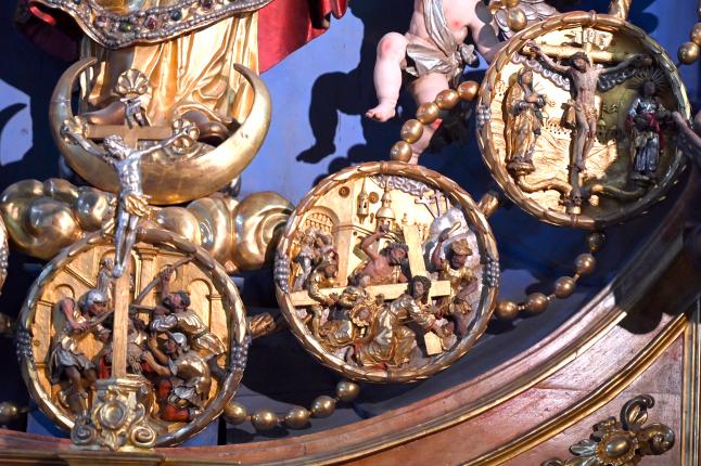 Martin Zürn (1614–1663), 15 Rundreliefs aus dem Marienaltar der Rosenkranzbruderschaft, Überlingen, Münster St. Nikolaus, 1631, Bild 8/16