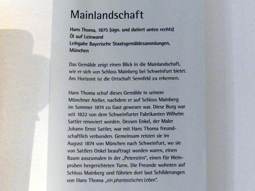 Hans Thoma (1860–1912), Mainlandschaft, Würzburg, Museum für Franken (ehem. Mainfränkisches Museum), Steinsaal, 1875, Bild 2/3