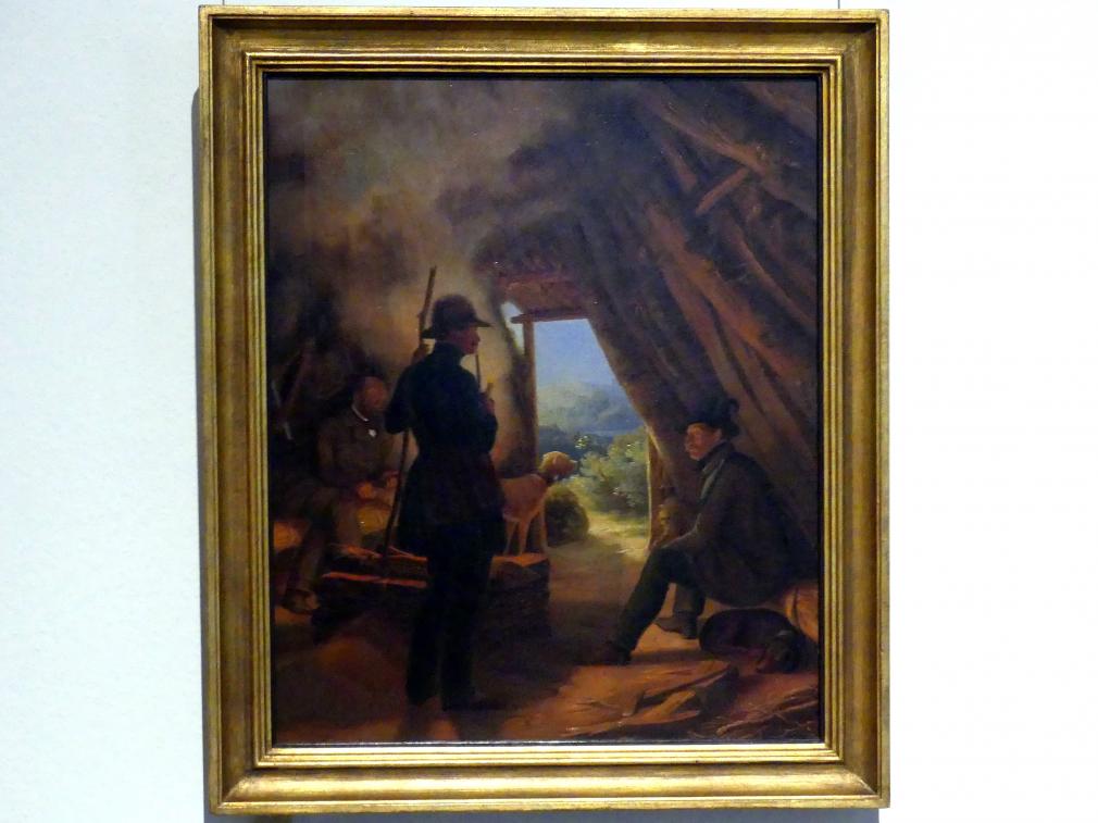Ferdinand von Rayski (1837–1875): Auf der Jagdhütte im Odenwald, 1838