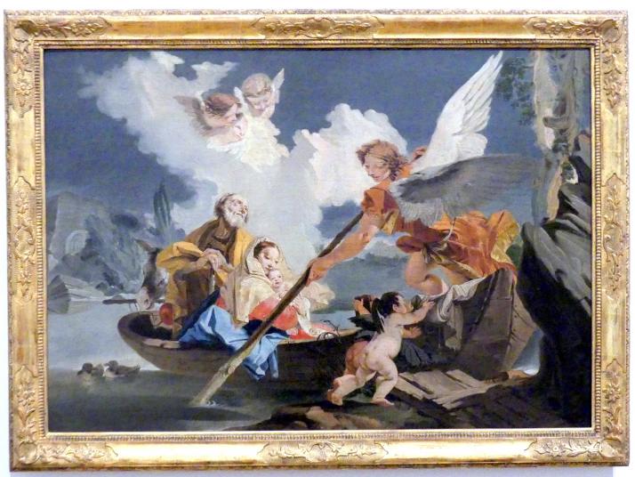 Giovanni Domenico Tiepolo (1743–1785), Flucht nach Ägypten, Würzburg, Museum für Franken (ehem. Mainfränkisches Museum), Gemäldegalerie, um 1760, Bild 1/2