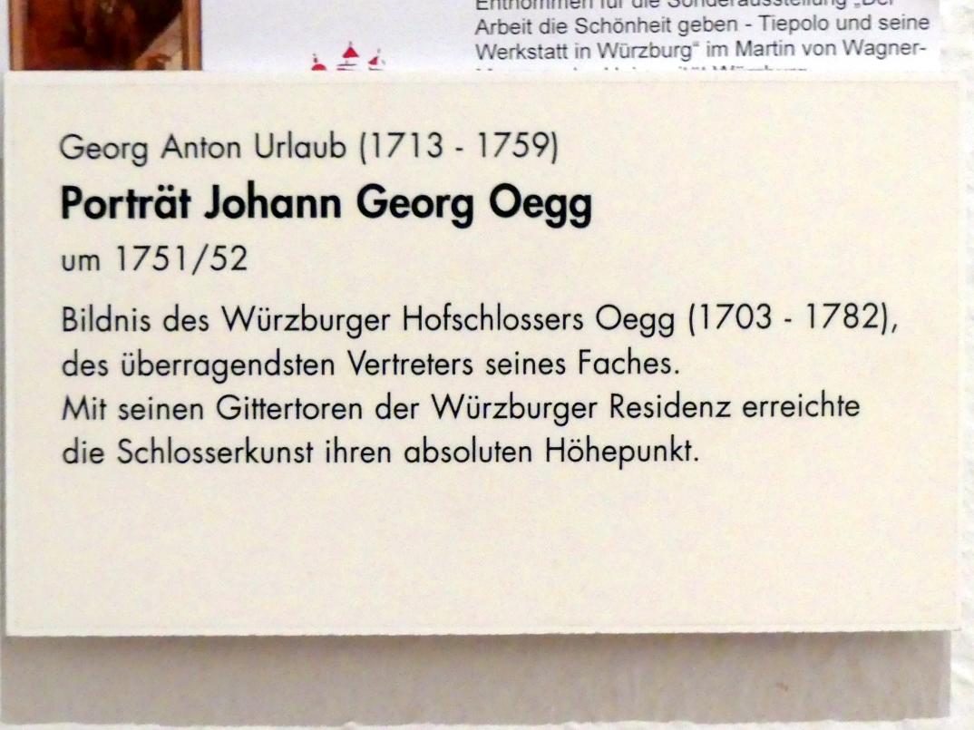 Georg Anton Urlaub (1735–1758), Porträt Johann Georg Oegg, Würzburg, Museum für Franken (ehem. Mainfränkisches Museum), Gemäldegalerie, um 1751–1752, Bild 2/2
