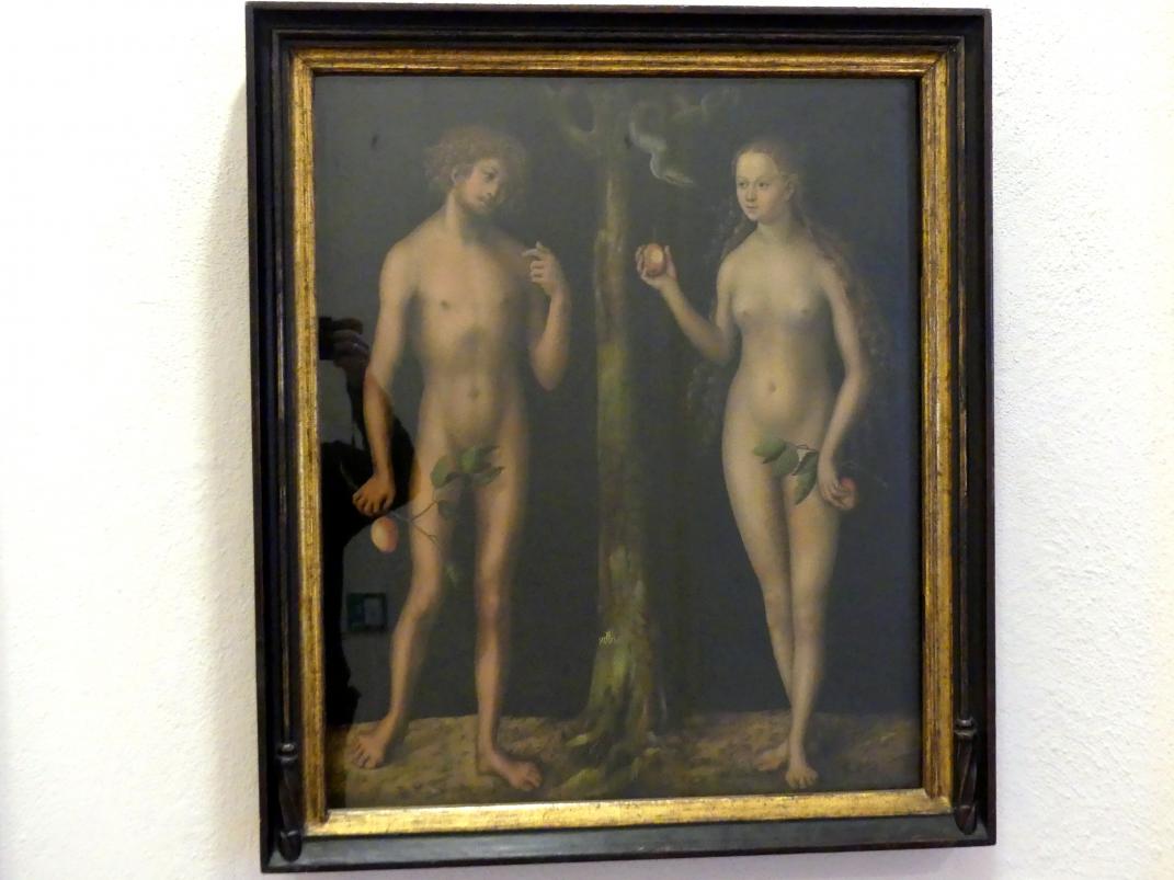 Lucas Cranach der Ältere (1502–1550), Adam und Eva, Würzburg, Museum für Franken (ehem. Mainfränkisches Museum), Riemenschneider-Saal, um 1515