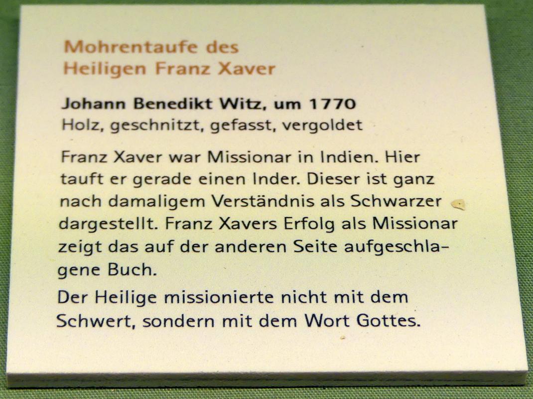 Johann Benedikt Witz (1747–1780), Mohrentaufe des Heiligen Franz Xaver, Würzburg, Museum für Franken (ehem. Mainfränkisches Museum), Bozzetti-Sammlung, um 1770, Bild 2/2