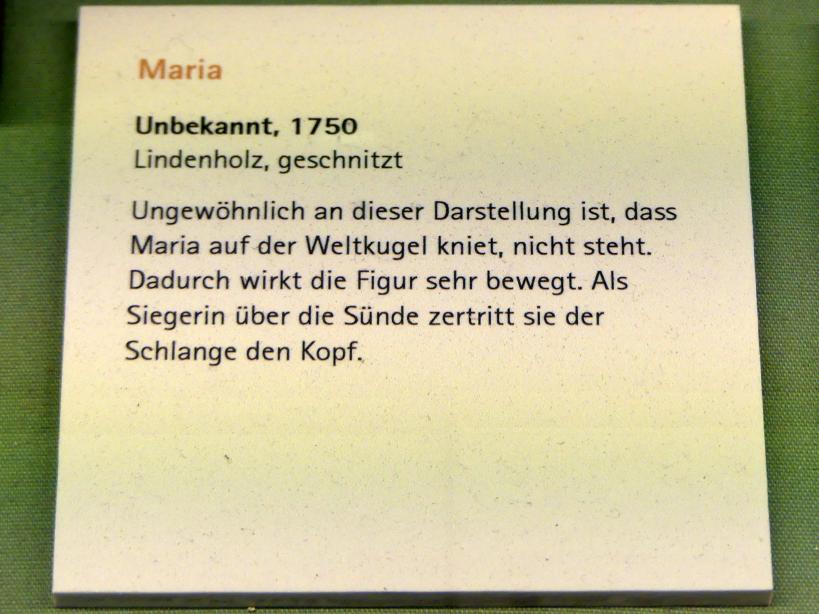 Maria, Würzburg, Museum für Franken (ehem. Mainfränkisches Museum), Bozzetti-Sammlung, 1750, Bild 2/2