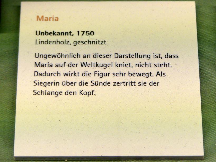 Maria, Würzburg, Museum für Franken (ehem. Mainfränkisches Museum), Bozzetti-Sammlung, 1750, Bild 2/2