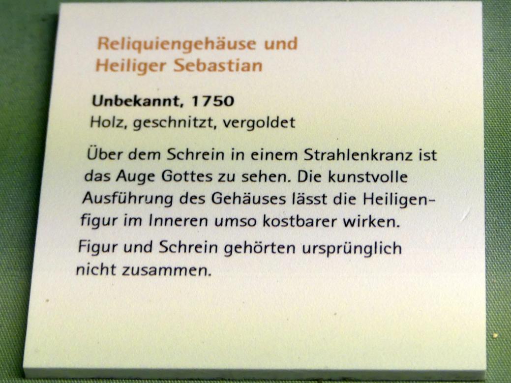 Reliquiengehäuse und Heiliger Sebastian, Würzburg, Museum für Franken (ehem. Mainfränkisches Museum), Bozzetti-Sammlung, 1750, Bild 3/3
