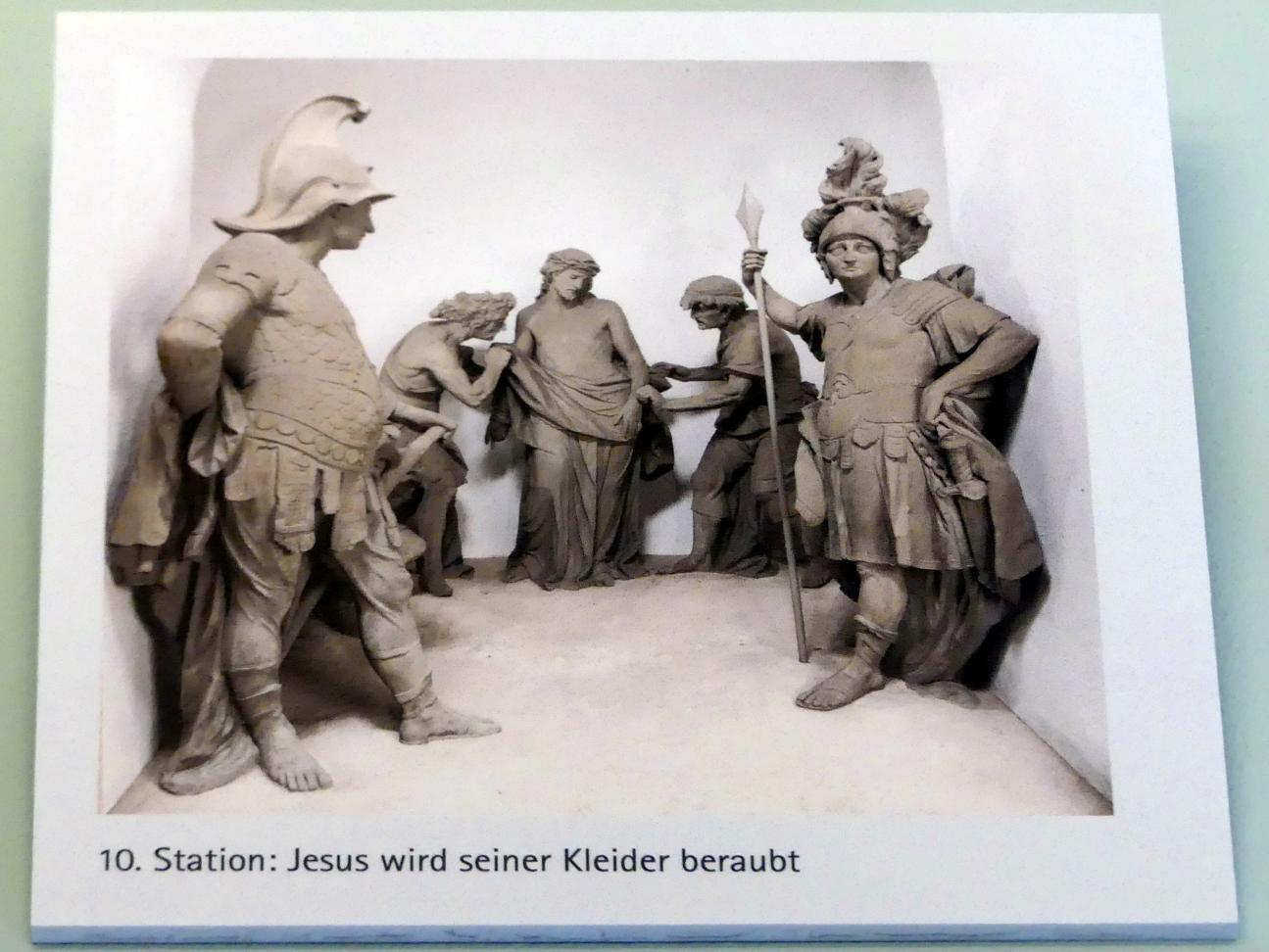 Johann Peter Wagner (1755–1797), Bozzetti für die 10. Kreuzwegstation  zum Würzburger Käppele, Würzburg, Käppele Wallfahrtskirche Mariä Heimsuchung auf dem Nikolausberg, jetzt Würzburg, Museum für Franken (ehem. Mainfränkisches Museum), Bozzetti-Sammlung, 1768–1778, Bild 2/3