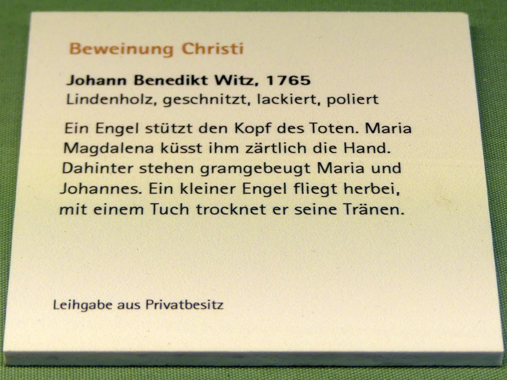 Johann Benedikt Witz (1747–1780), Beweinung Christi, Würzburg, Museum für Franken (ehem. Mainfränkisches Museum), Bozzetti-Sammlung, 1765, Bild 3/3