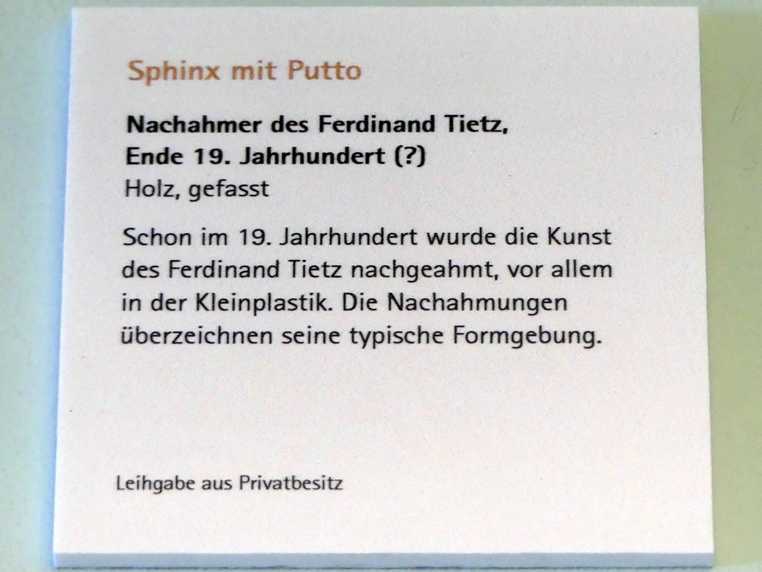 Sphinx mit Putto, Würzburg, Museum für Franken (ehem. Mainfränkisches Museum), Bozzetti-Sammlung, Ende 19. Jhd., Bild 2/2