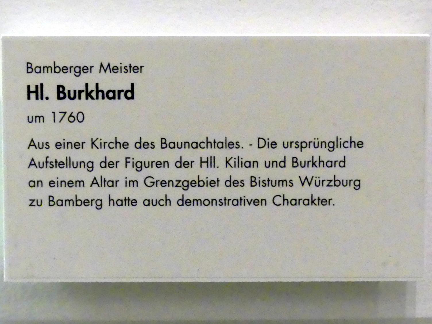 Hl. Burkhard, Würzburg, Museum für Franken (ehem. Mainfränkisches Museum), Barock-Saal, um 1760, Bild 2/2