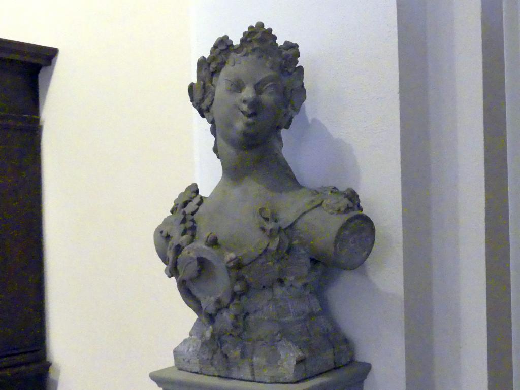 Ferdinand Tietz (Ferdinand Dietz) (1740–1767), Waldnymphe Silvia, Veitshöchheim, Schloss Veitshöchheim, Hofgarten, jetzt Würzburg, Museum für Franken (ehem. Mainfränkisches Museum), Fayence-Saal, 1765–1768, Bild 2/3