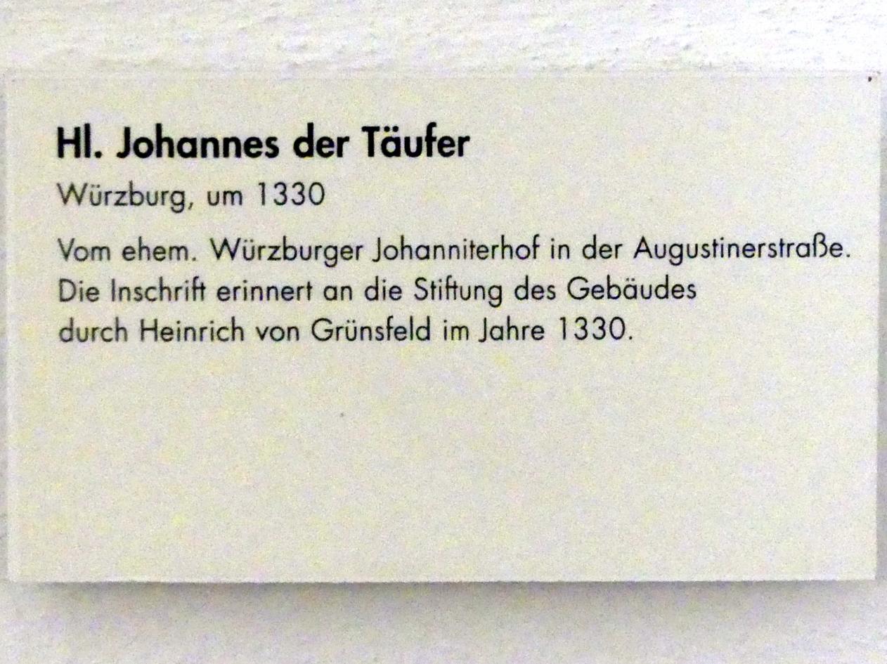 Hl. Johannes der Täufer, Würzburg, ehem. Johanniterhof, jetzt Würzburg, Museum für Franken (ehem. Mainfränkisches Museum), Echterbastei, um 1330, Bild 2/2
