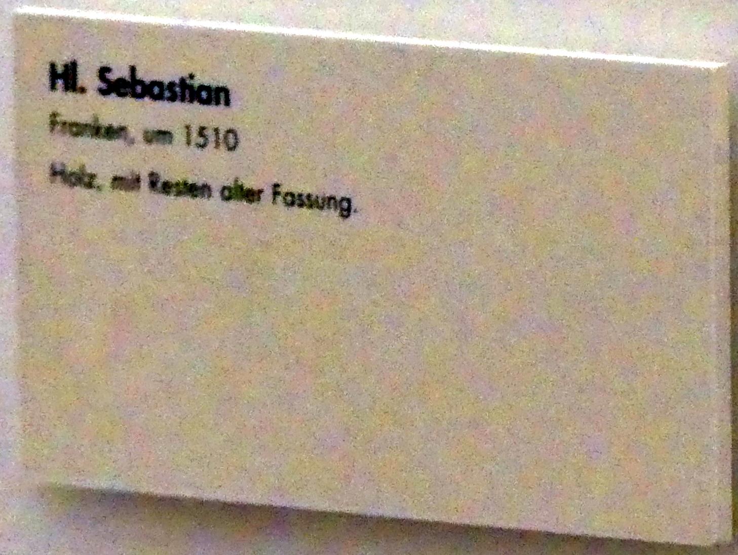 Hl. Sebastian, Würzburg, Museum für Franken (ehem. Mainfränkisches Museum), Echterbastei, um 1510, Bild 2/2