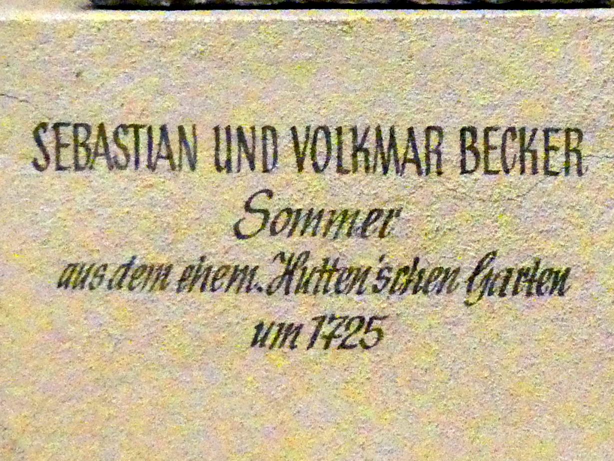 Johann Sebastian und Volkmar Becker (1725–1728), Sommer, Würzburg, ehem. Hutten'sche Garten, jetzt Würzburg, Museum für Franken (ehem. Mainfränkisches Museum), Schönbornhalle, um 1725, Bild 2/2