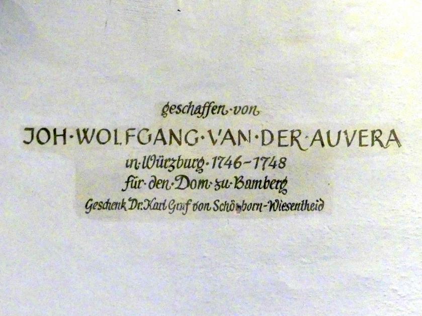 Johann Wolfgang van der Auwera (1738–1753), Grabmahl Friedrich Karl von Schönborn, Bamberg, Bamberger Dom St. Peter und St. Georg, jetzt Würzburg, Museum für Franken (ehem. Mainfränkisches Museum), Schönbornhalle, 1746–1748, Bild 5/5