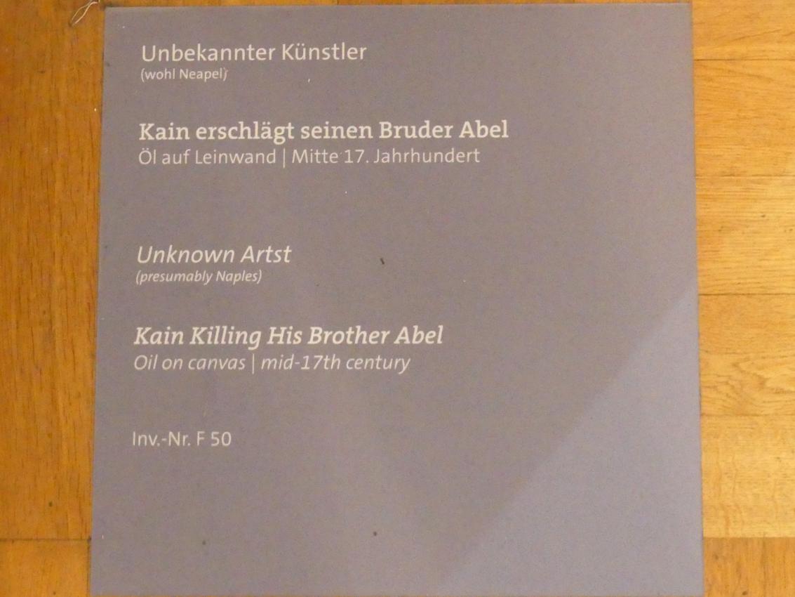 Kain erschlägt seinen Bruder Abel, Würzburg, Martin von Wagner-Museum, Eingang, Mitte 17. Jhd., Bild 2/2