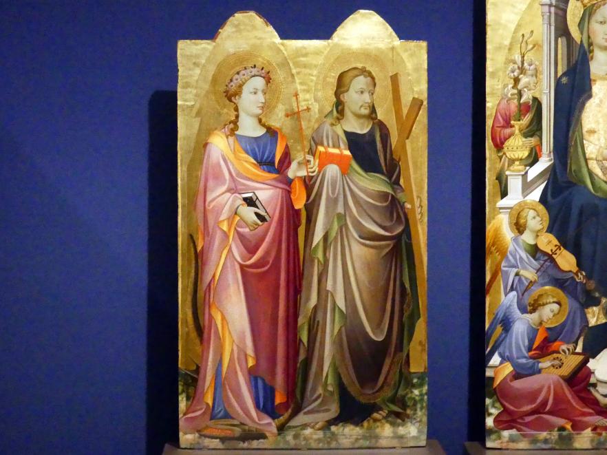 Gherardo Starnina (1398–1409), Hl. Margarethe von Antiochien und Hl. Philippus (oder Hl. Andreas), Lucca, Kirche San Frediano, jetzt Würzburg, Martin von Wagner-Museum, Saal 1, um 1404–1405