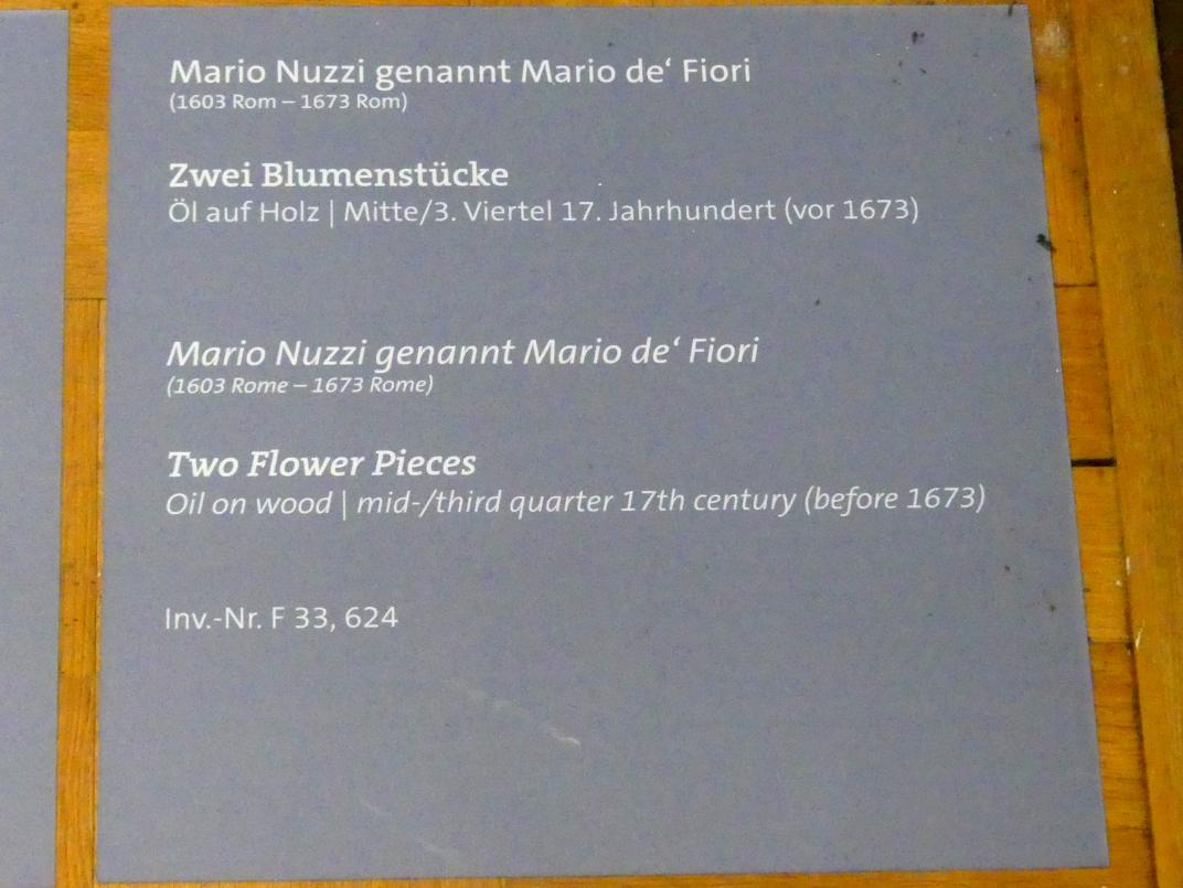 Mario de' Fiori (Mario Nuzzi) (1672), Blumenstück, Würzburg, Martin von Wagner-Museum, Saal 2, vor 1673, Bild 2/2