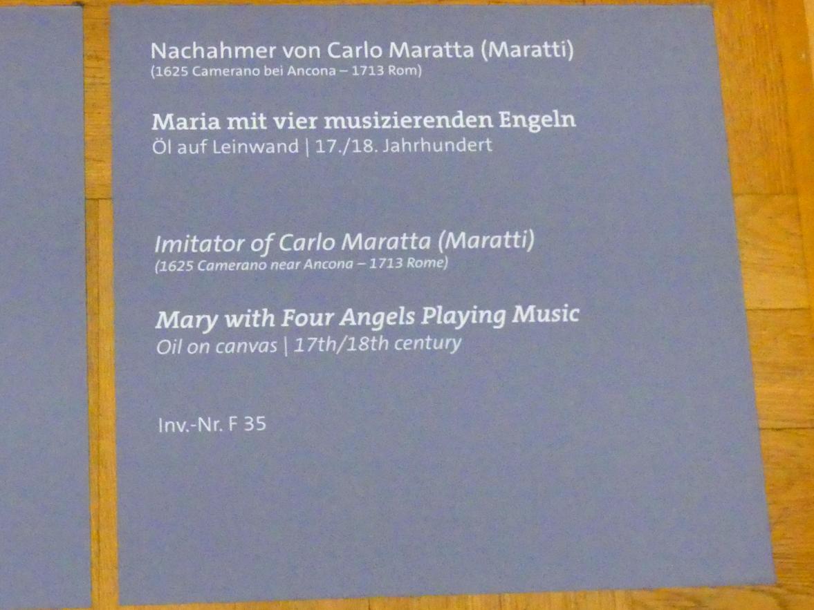Maria mit vier musizierenden Engeln, Würzburg, Martin von Wagner-Museum, Saal 2, um 1600–1800, Bild 2/2