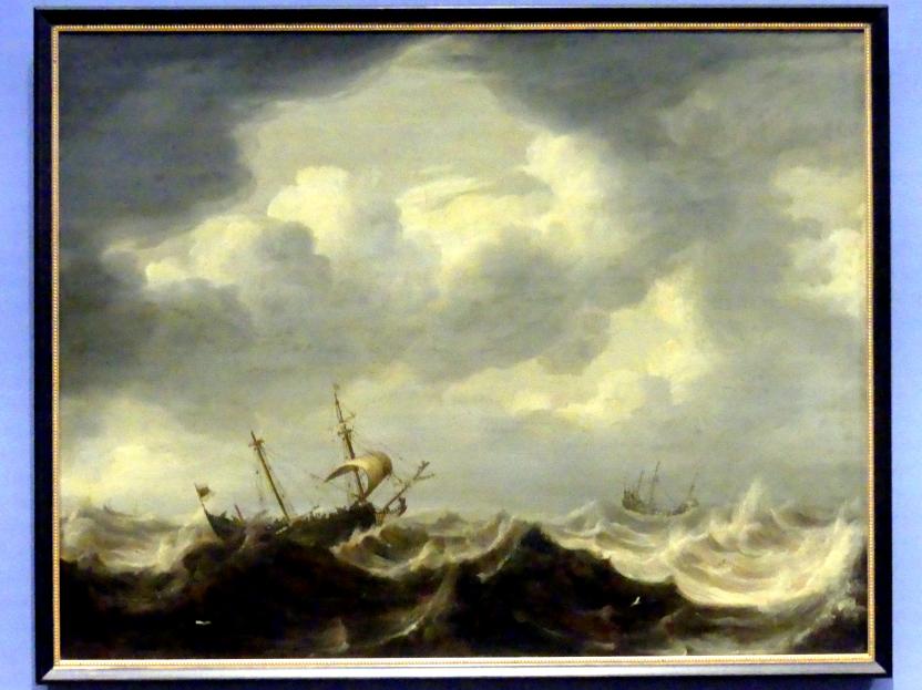 Michiel Maddersteg: Stürmische See mit Segelbooten, um 1690 - 1710