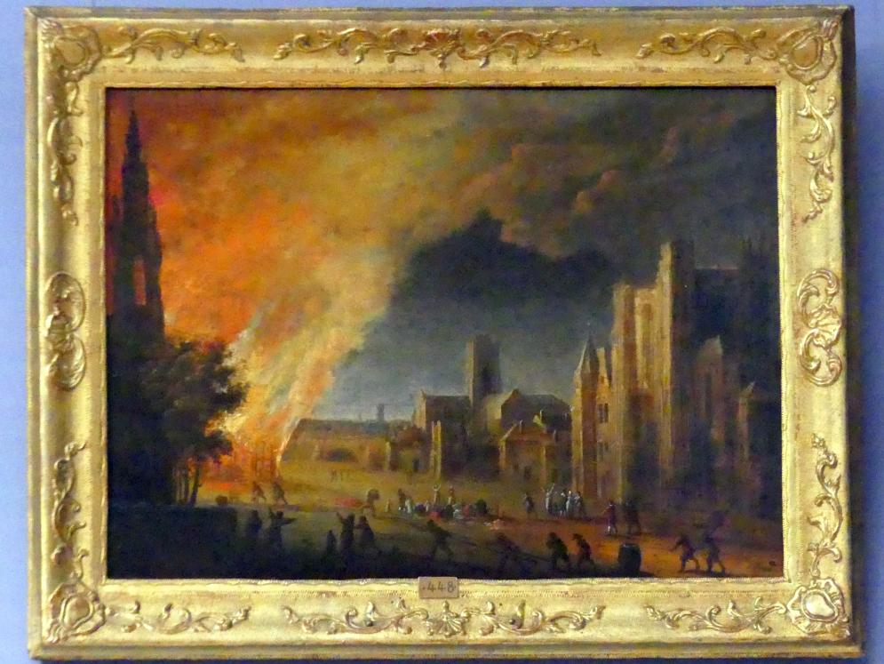 Feuersbrunst in einer Stadt, Würzburg, Martin von Wagner-Museum, Saal 3, um 1650