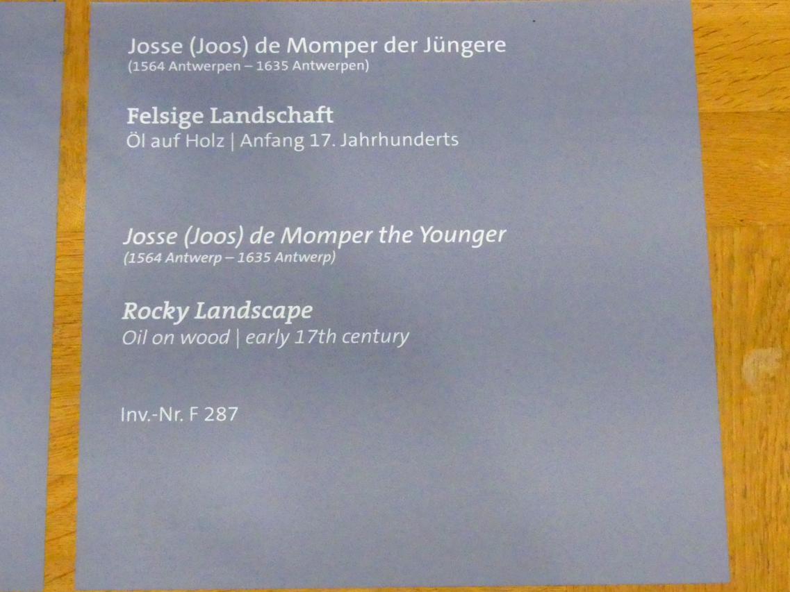 Joos de Momper (1595–1625), Felsige Landschaft, Würzburg, Martin von Wagner-Museum, Saal 4, Beginn 17. Jhd., Bild 2/2