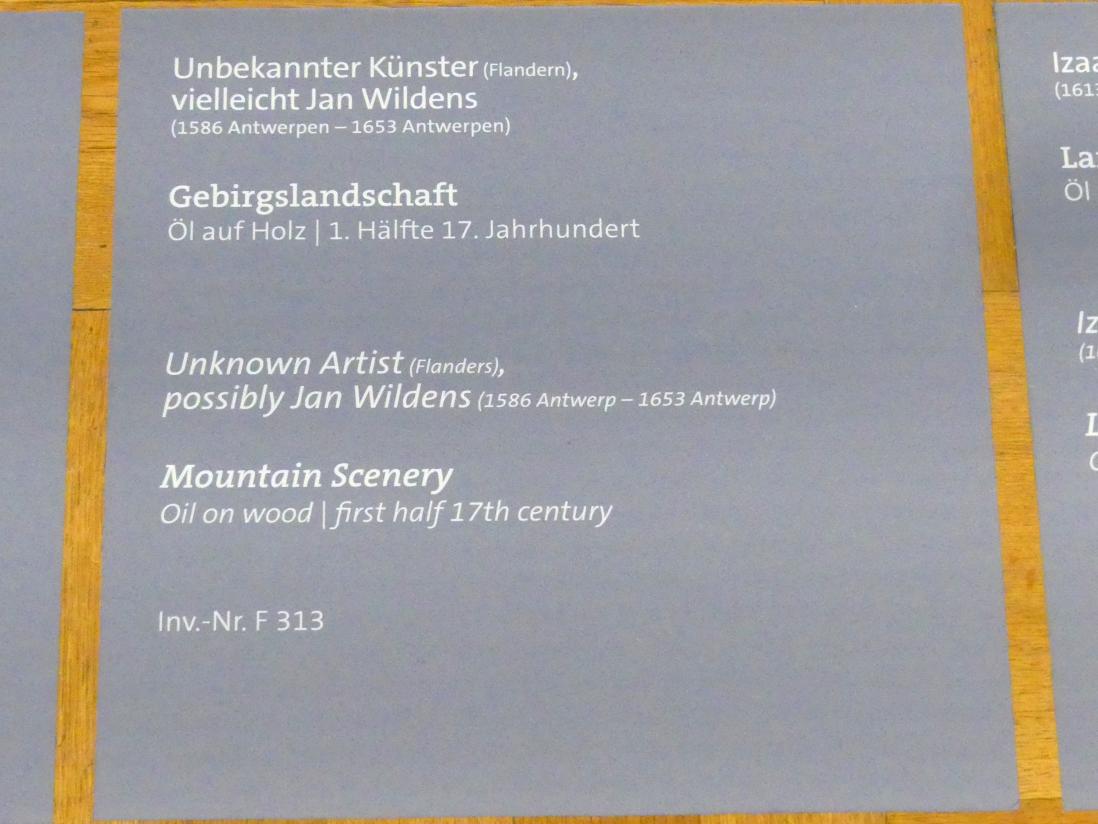 Gebirgslandschaft, Würzburg, Martin von Wagner-Museum, Saal 4, 1. Hälfte 17. Jhd., Bild 2/2