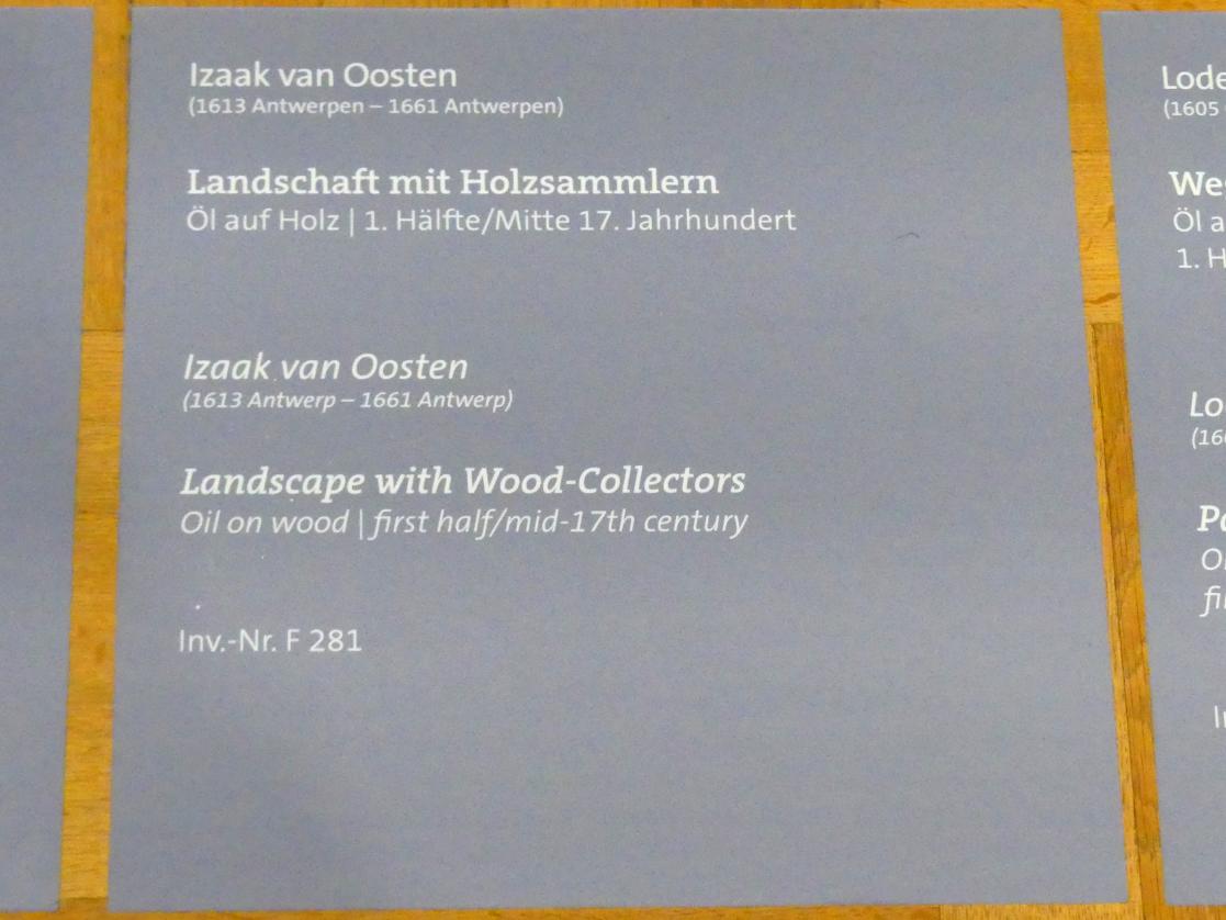 Izaak van Oosten (1650), Landschaft mit Holzsammlern, Würzburg, Martin von Wagner-Museum, Saal 4, Mitte 17. Jhd., Bild 2/2