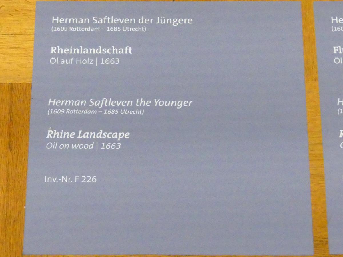 Herman Saftleven (1635–1671), Rheinlandschaft, Würzburg, Martin von Wagner-Museum, Saal 4, 1663, Bild 2/2