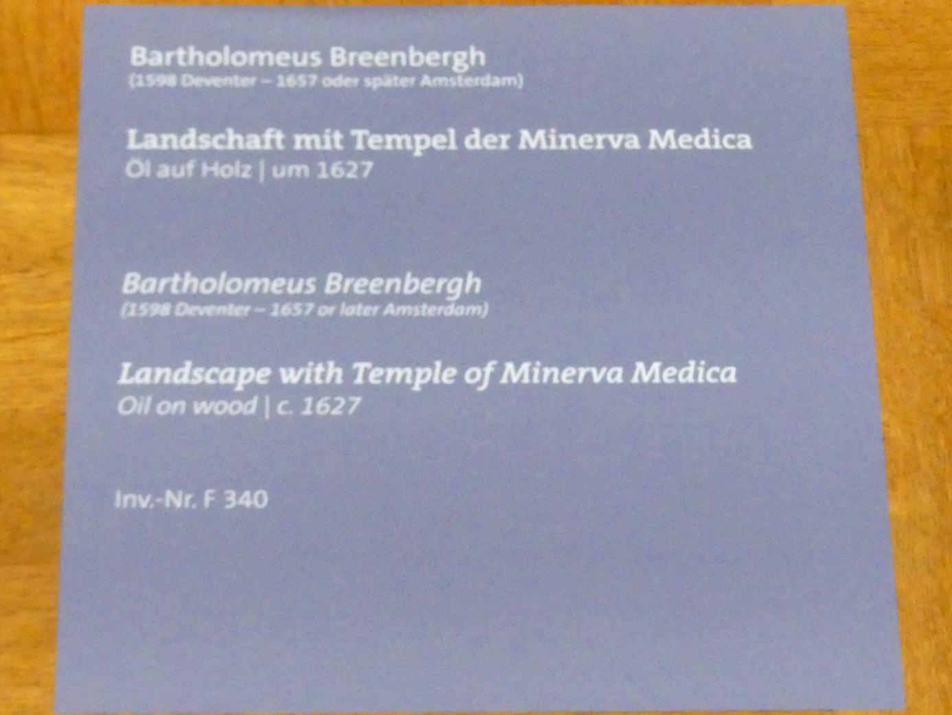 Bartholomeus Breenbergh (1627–1655), Landschaft mit Tempel der Minerva Medica, Würzburg, Martin von Wagner-Museum, Saal 4, um 1627, Bild 2/2