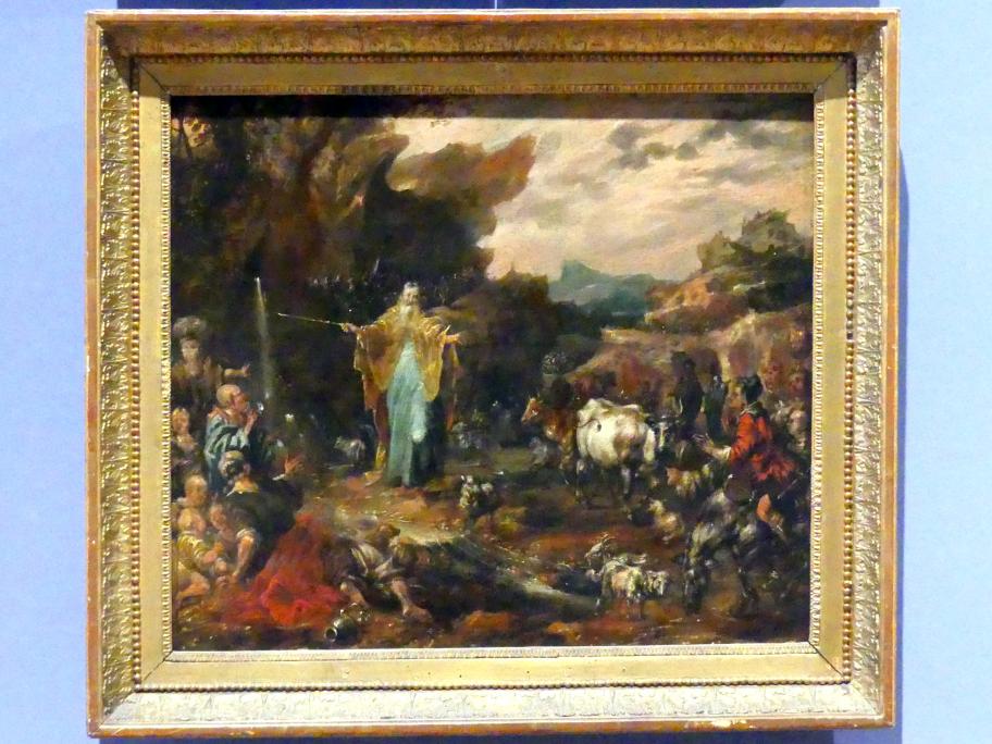 Moses schlägt Wasser aus dem Felsen, 17. Jhd.