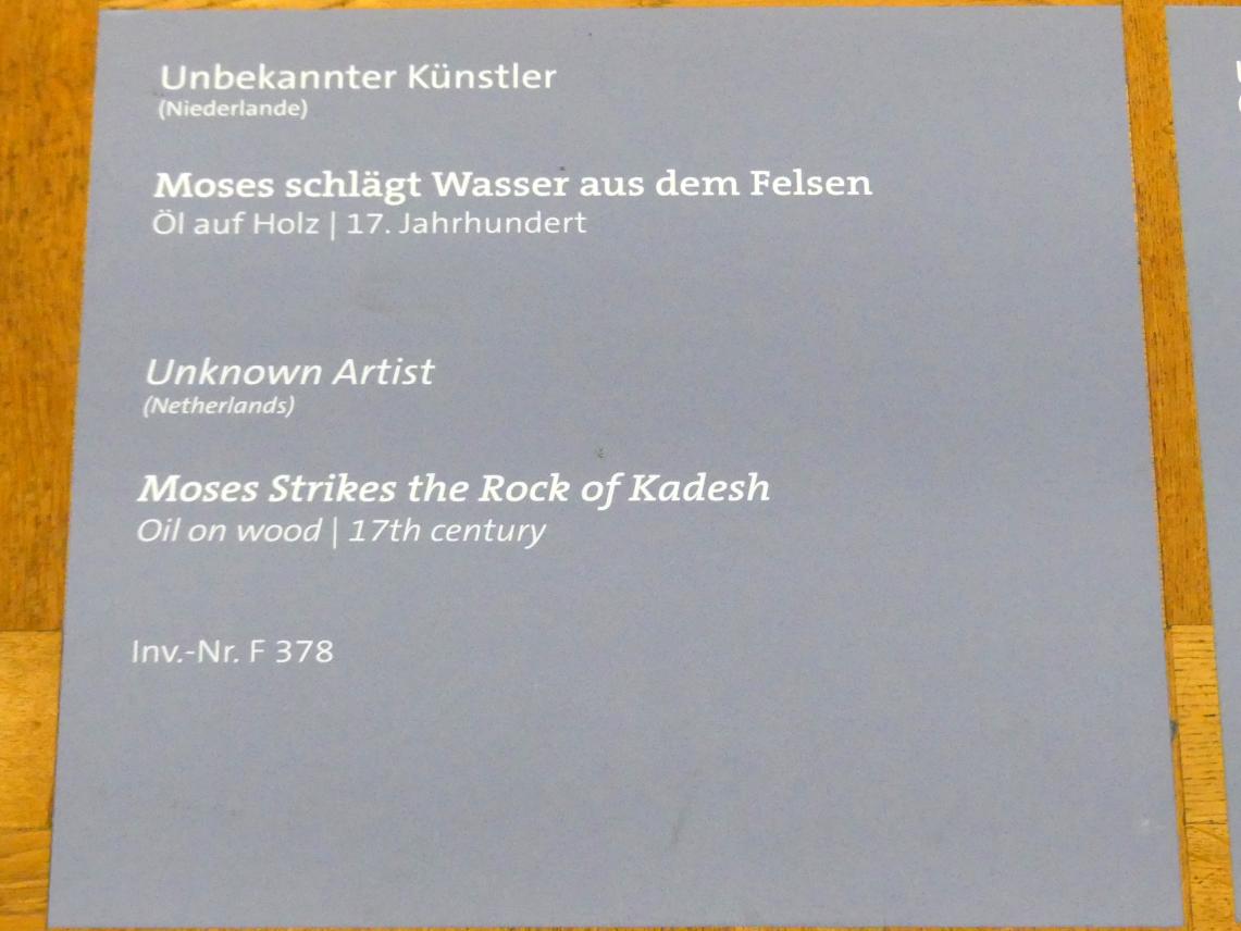 Moses schlägt Wasser aus dem Felsen, Würzburg, Martin von Wagner-Museum, Saal 4, 17. Jhd., Bild 2/2