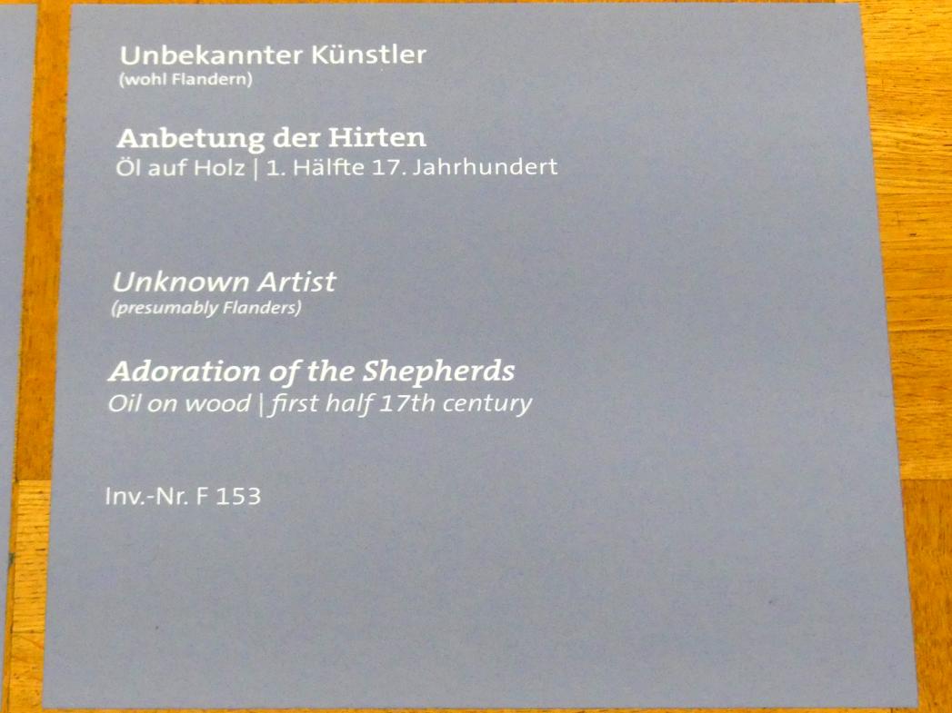 Anbetung der Hirten, Würzburg, Martin von Wagner-Museum, Saal 4, 1. Hälfte 17. Jhd., Bild 2/2