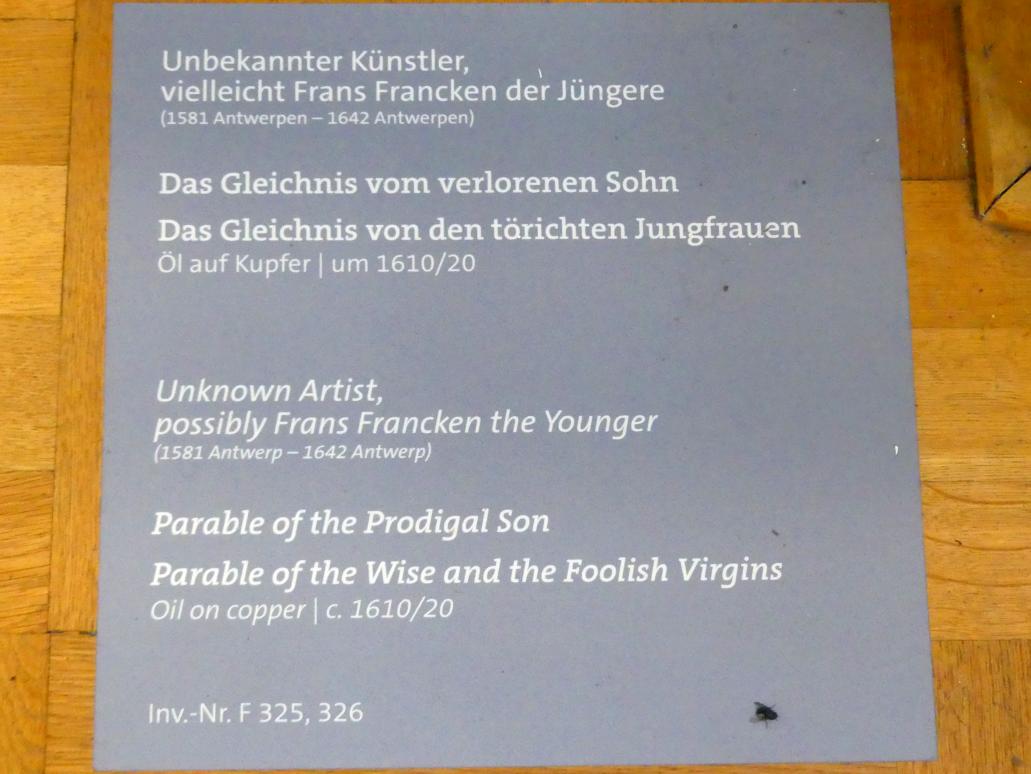 Frans Francken der Jüngere (Frans II Francken) (1607–1633), Das Gleichnis vom verlorenen Sohn, Würzburg, Martin von Wagner-Museum, Saal 4, um 1610–1620, Bild 2/2