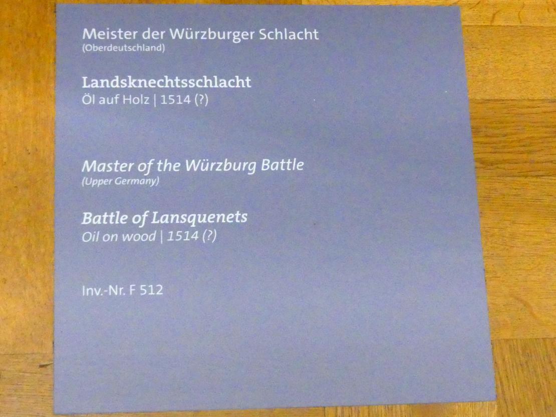 Meister der Würzburger Schlacht (1514), Landsknechtsschlacht, Würzburg, Martin von Wagner-Museum, Saal 5, 1514, Bild 3/3