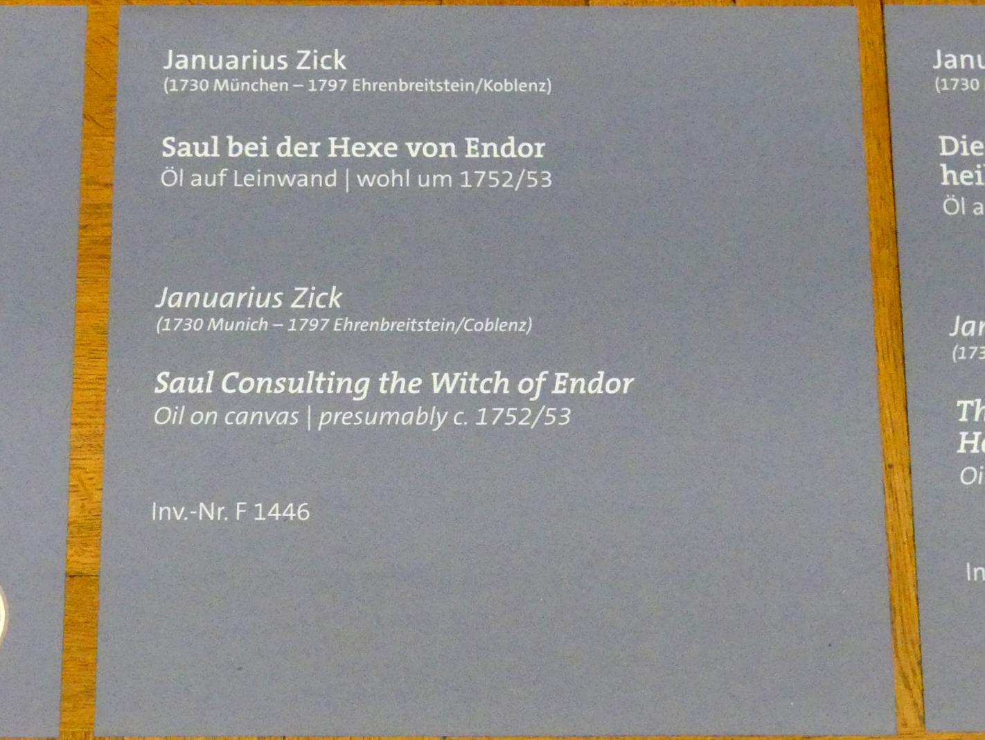 Januarius  Zick (1752–1794), Saul bei der Hexe von Endor, Würzburg, Martin von Wagner-Museum, Saal 5, 1752–1753, Bild 2/2