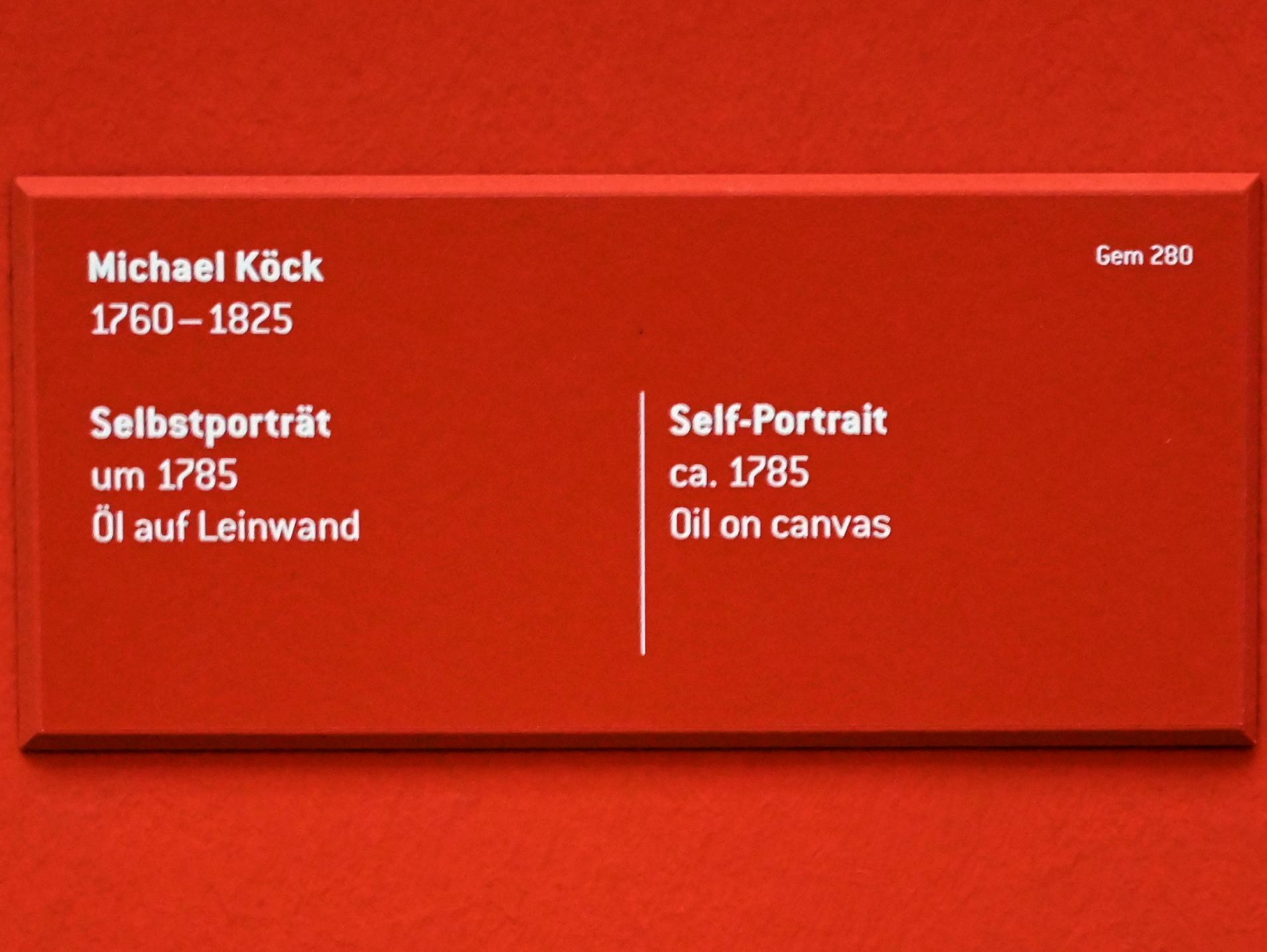 Michael Köck (1785–1824), Selbstporträt, Innsbruck, Tiroler Landesmuseum, Ferdinandeum, Saal 1, um 1785, Bild 2/2