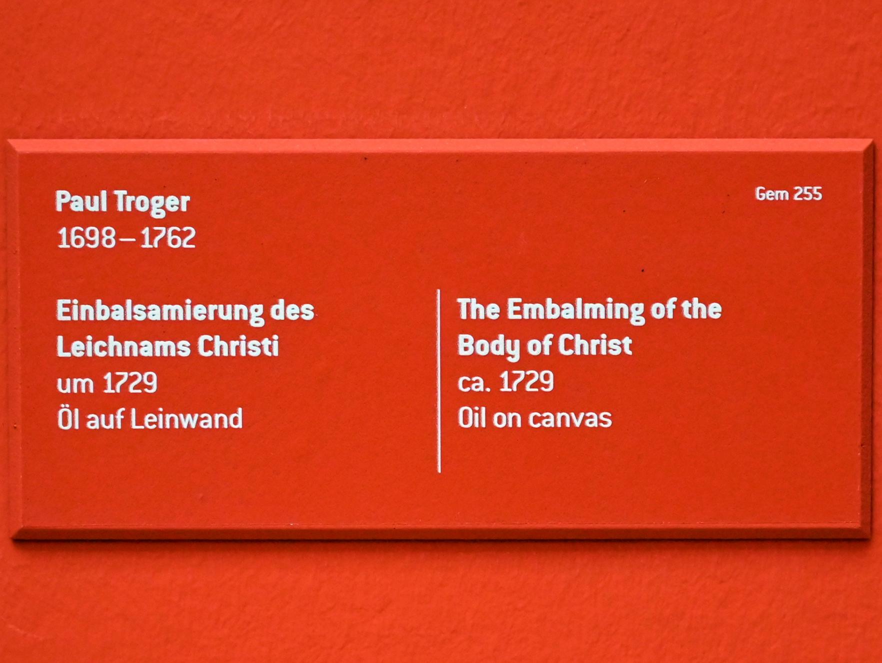 Paul Troger (1727–1750), Einbalsamierung des Leichnams Christi, Innsbruck, Tiroler Landesmuseum, Ferdinandeum, Saal 3, um 1729, Bild 2/2