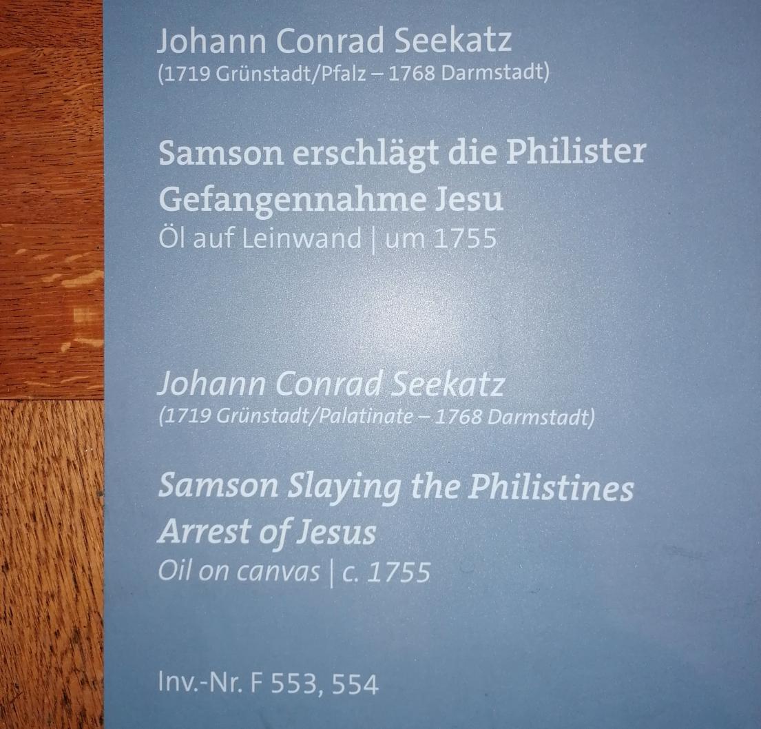 Johann Conrad Seekatz (1754–1762), Samson erschlägt die Philister, Würzburg, Martin von Wagner-Museum, Saal 5, um 1755, Bild 2/2
