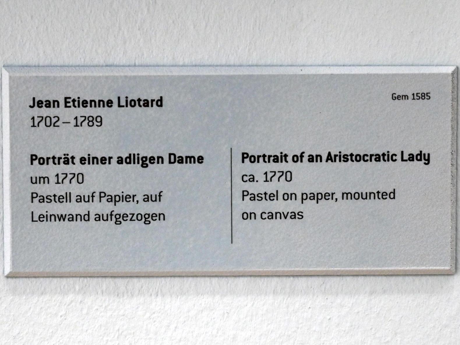 Jean-Étienne Liotard (1744–1770), Porträt einer adligen Dame, Innsbruck, Tiroler Landesmuseum, Ferdinandeum, Saal 5, um 1770, Bild 2/2