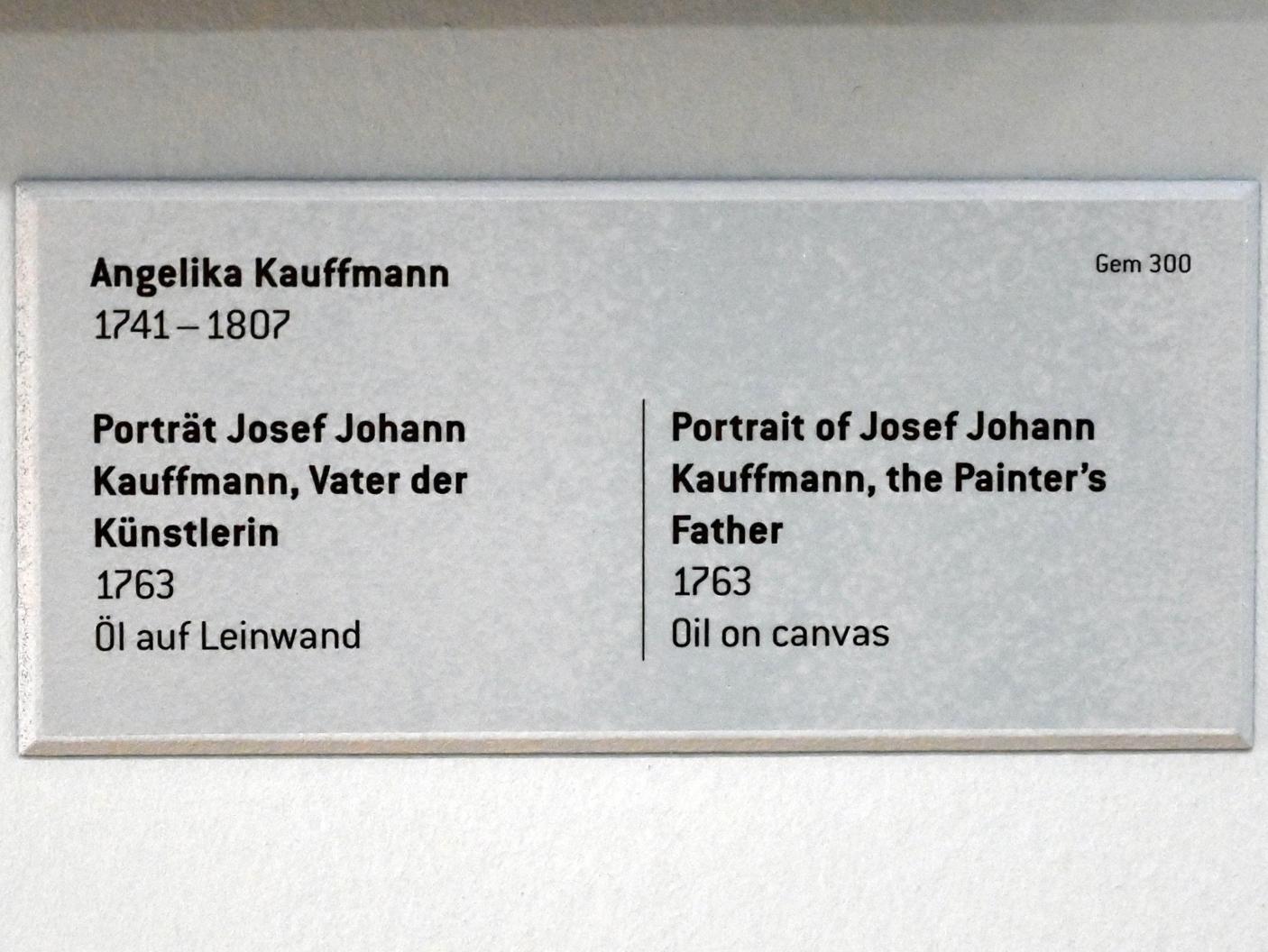 Angelika Kauffmann (1760–1798), Porträt Josef Johann Kauffmann, Vater der Künstlerin, Innsbruck, Tiroler Landesmuseum, Ferdinandeum, Saal 5, 1763, Bild 2/2