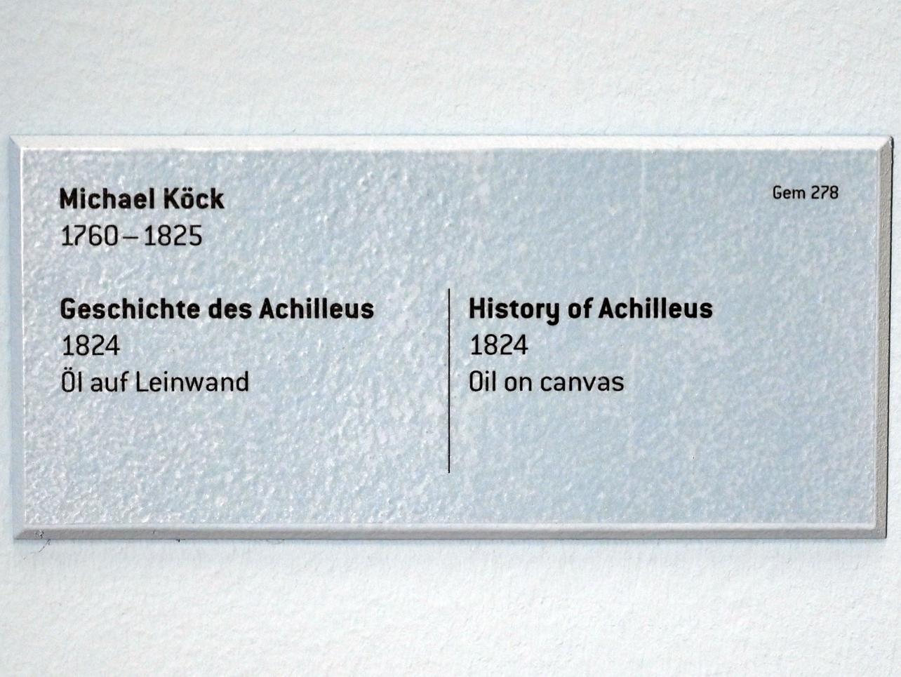 Michael Köck (1785–1824), Geschichte des Achilleus, Innsbruck, Tiroler Landesmuseum, Ferdinandeum, Saal 5, 1824, Bild 2/2