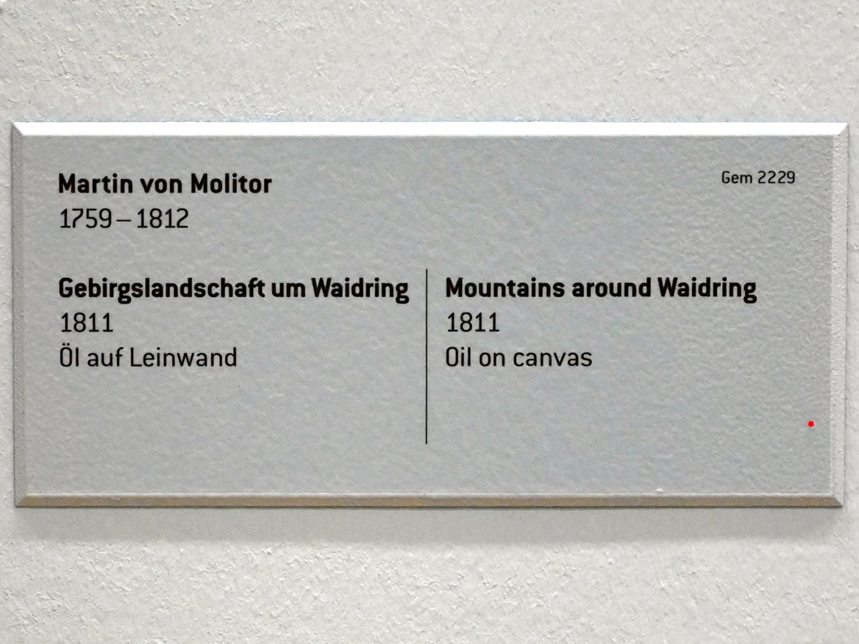 Martin von Molitor (1800–1811), Gebirgslandschaft um Waidring, Innsbruck, Tiroler Landesmuseum, Ferdinandeum, Saal 6, 1811, Bild 2/2