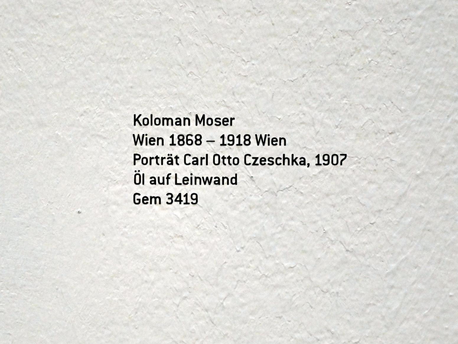 Koloman Moser (1907–1916), Porträt Carl Otto Czeschka, Innsbruck, Tiroler Landesmuseum, Ferdinandeum, Saal 7, 1907, Bild 2/2