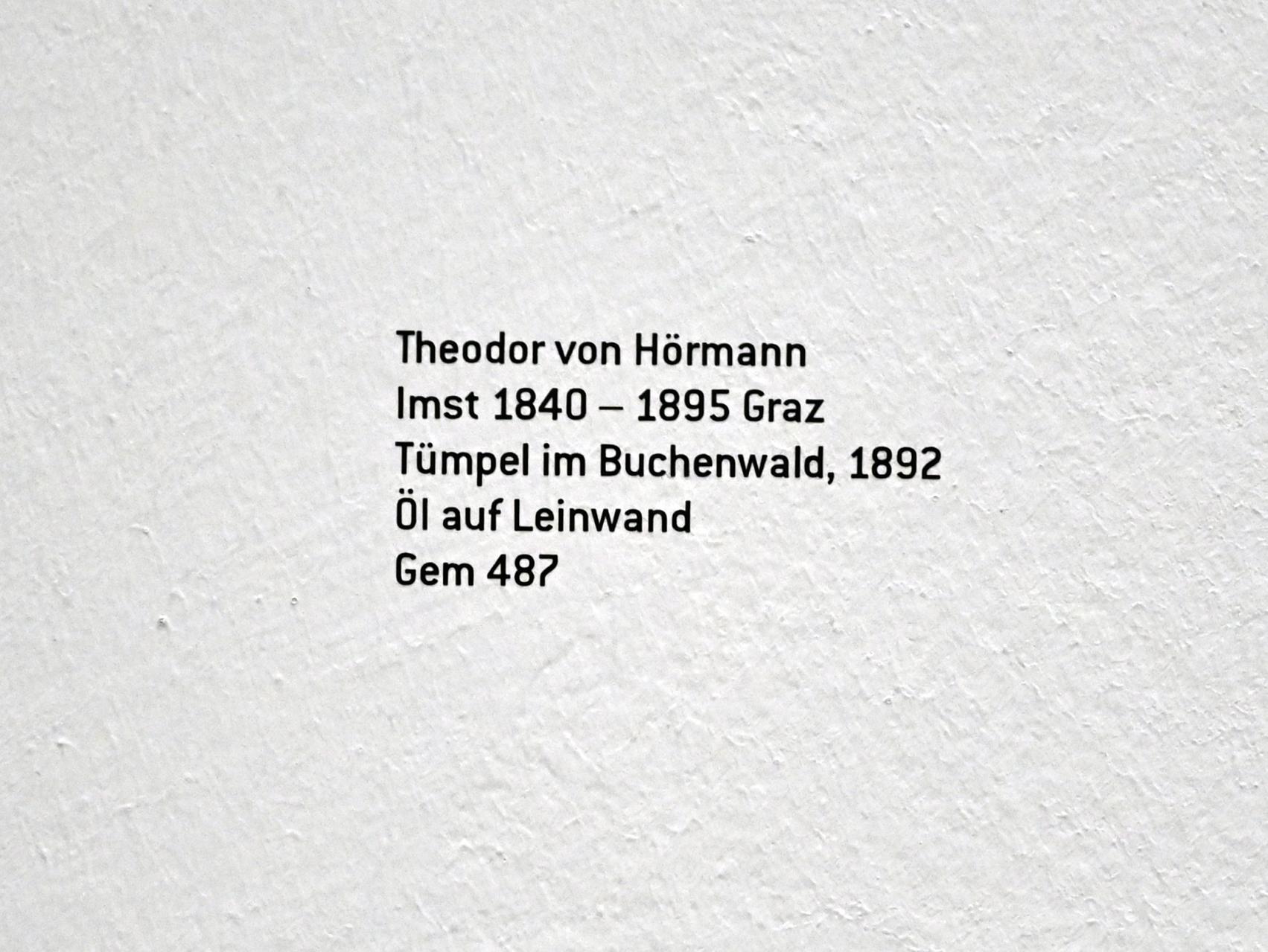 Theodor von Hörmann (1888–1892), Tümpel im Buchenwald, Innsbruck, Tiroler Landesmuseum, Ferdinandeum, Saal 7, 1892, Bild 2/2