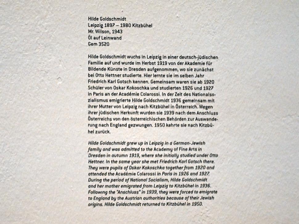 Hilde Goldschmidt (1928–1958), Mr. Wilson, Innsbruck, Tiroler Landesmuseum, Ferdinandeum, Saal 8, 1943, Bild 2/2