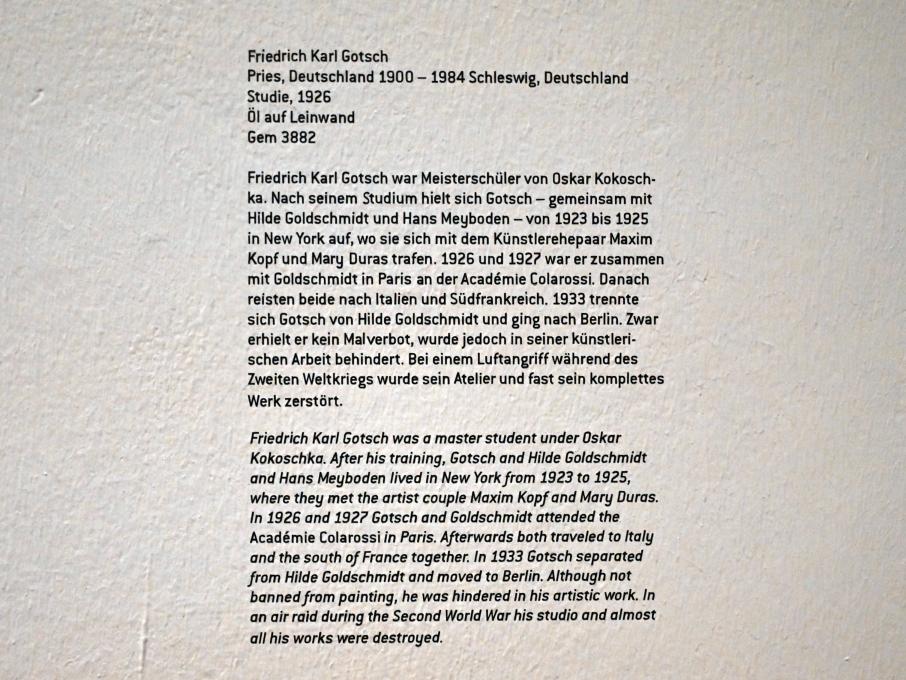 Friedrich Karl Gotsch (1926–1936), Studie, Innsbruck, Tiroler Landesmuseum, Ferdinandeum, Saal 8, 1926, Bild 2/2