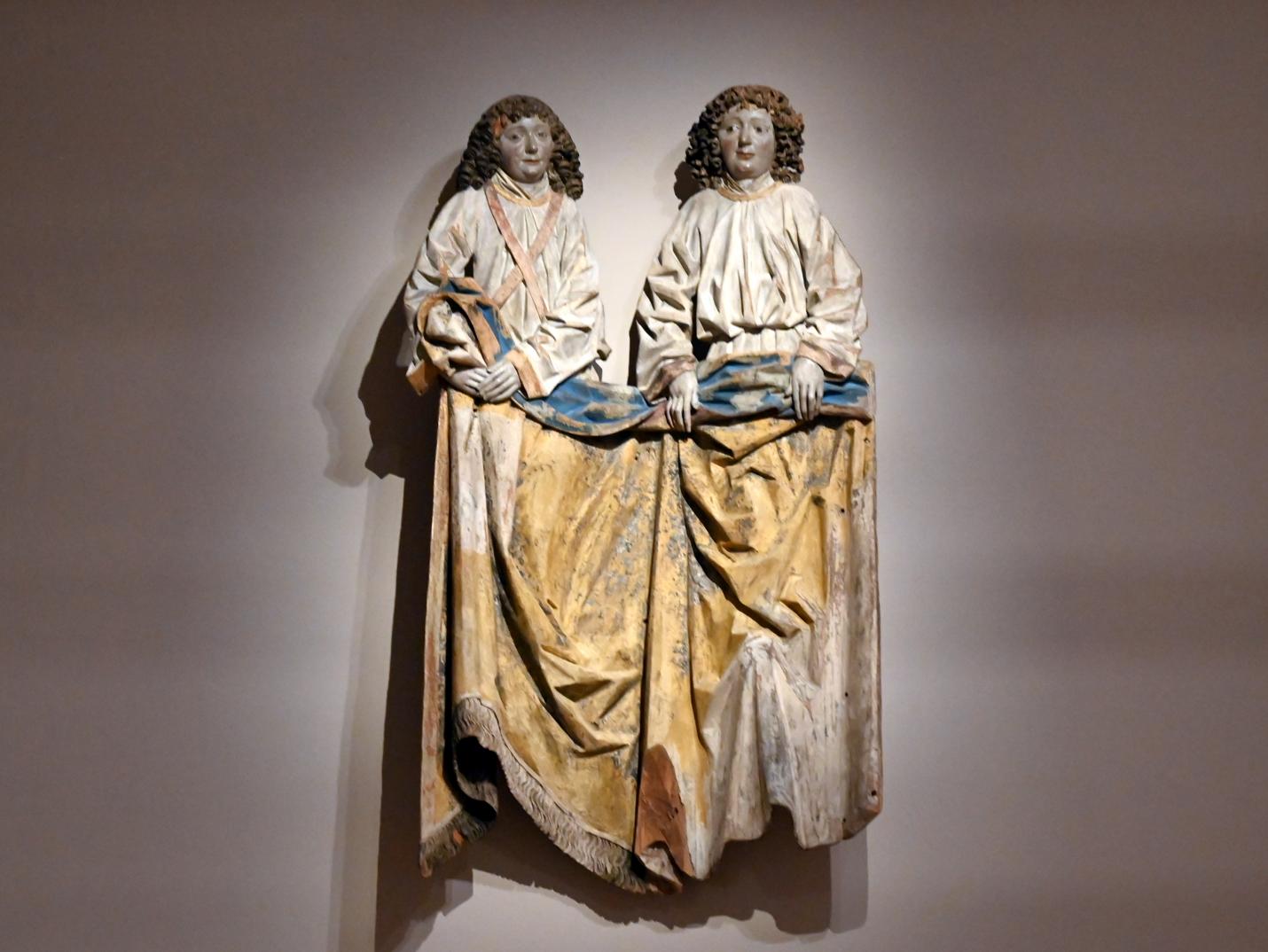 Hans Klocker (1488–1495), Engel, einen Vorhang haltend, Innsbruck, Tiroler Landesmuseum, Ferdinandeum, Mittelalter 1, um 1490, Bild 2/4